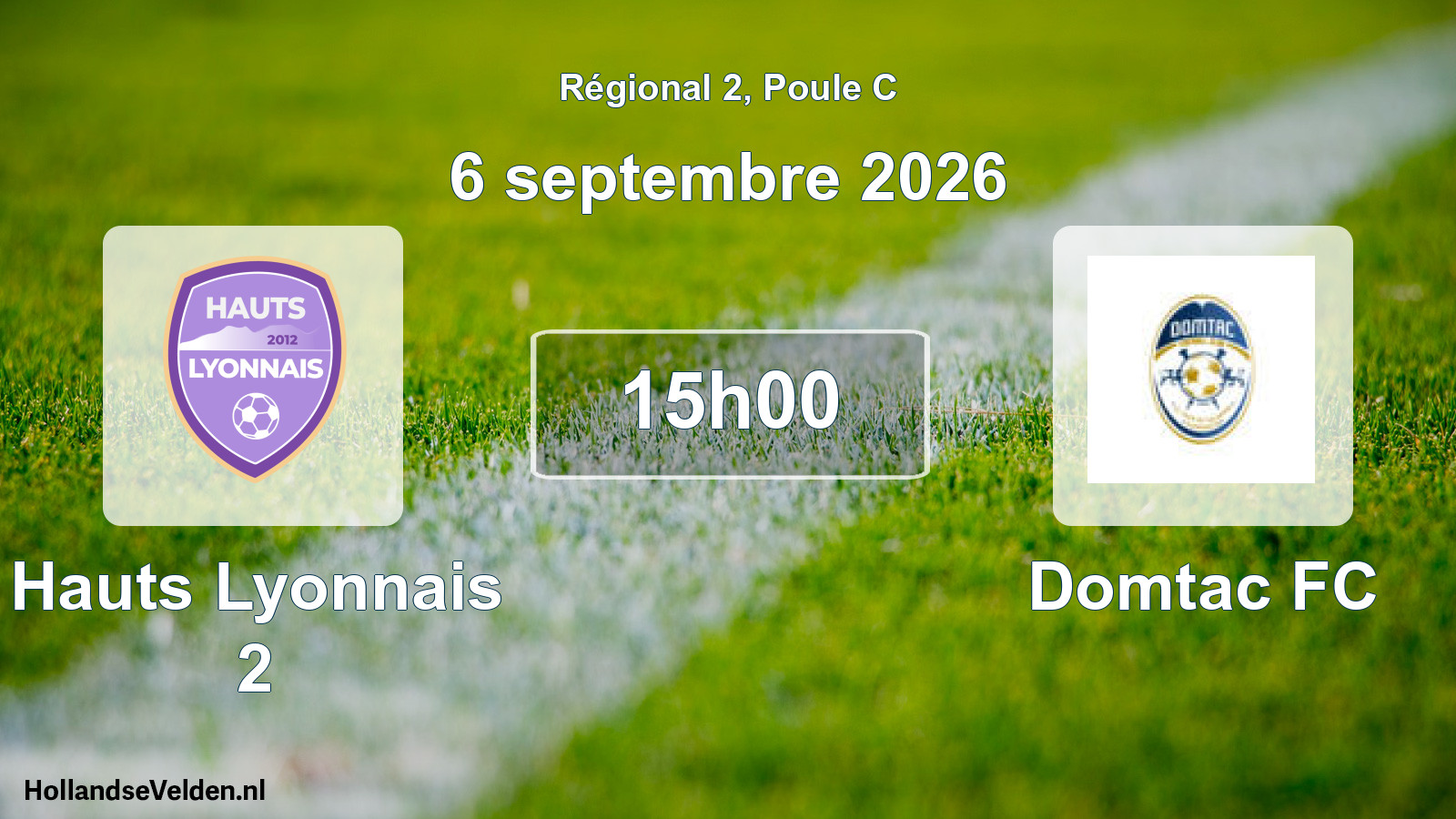 Scheduled Match: Hauts Lyonnais 2 - Domtac FC (6 September 2026)