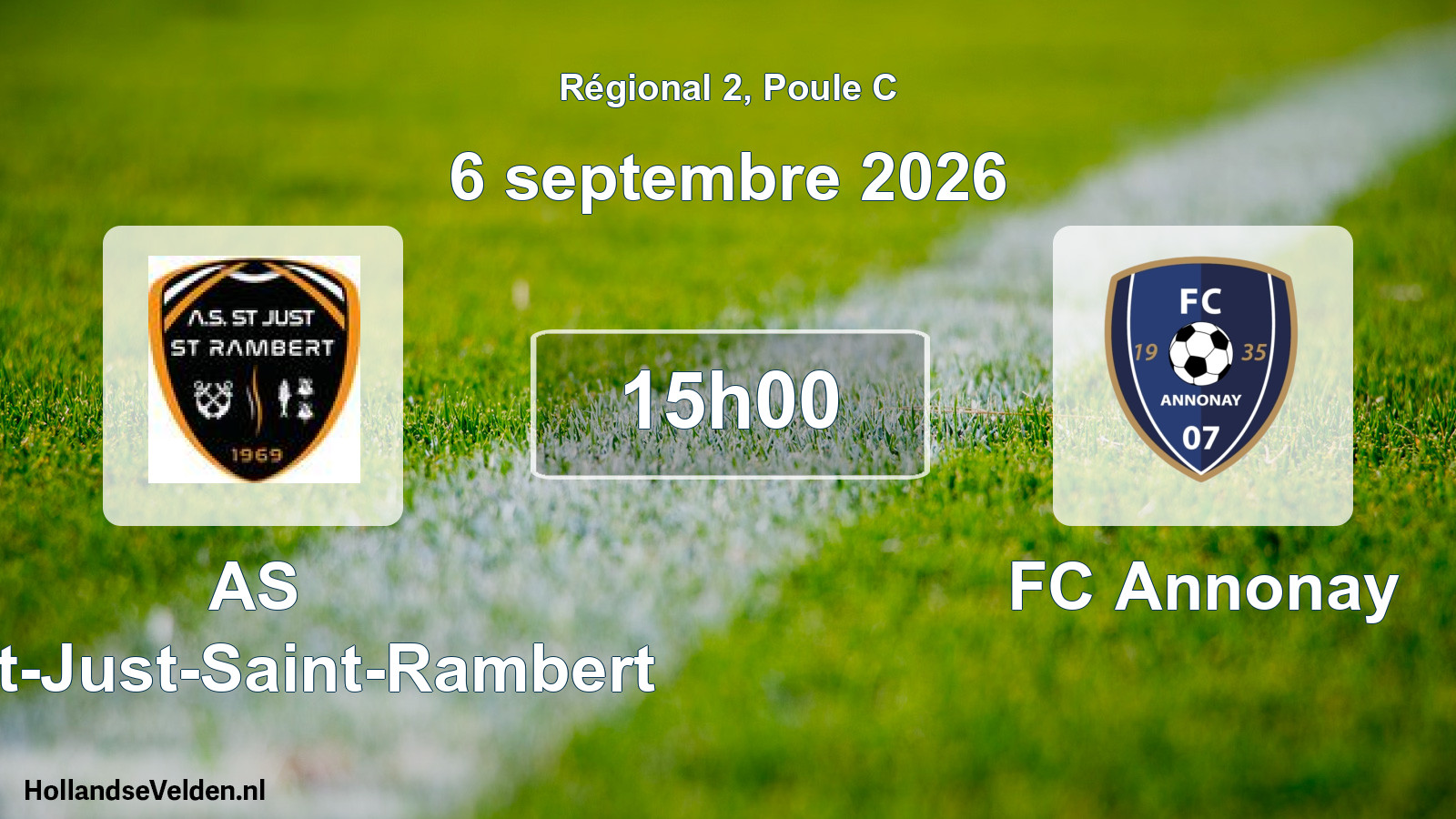 Match programmé: AS Saint-Just-Saint-Rambert - FC Annonay (6 septembre 2026)
