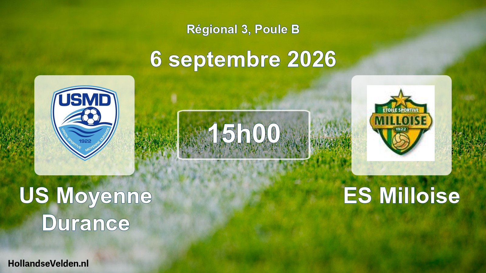 Scheduled Match: US Moyenne Durance - ES Milloise (6 September 2026)