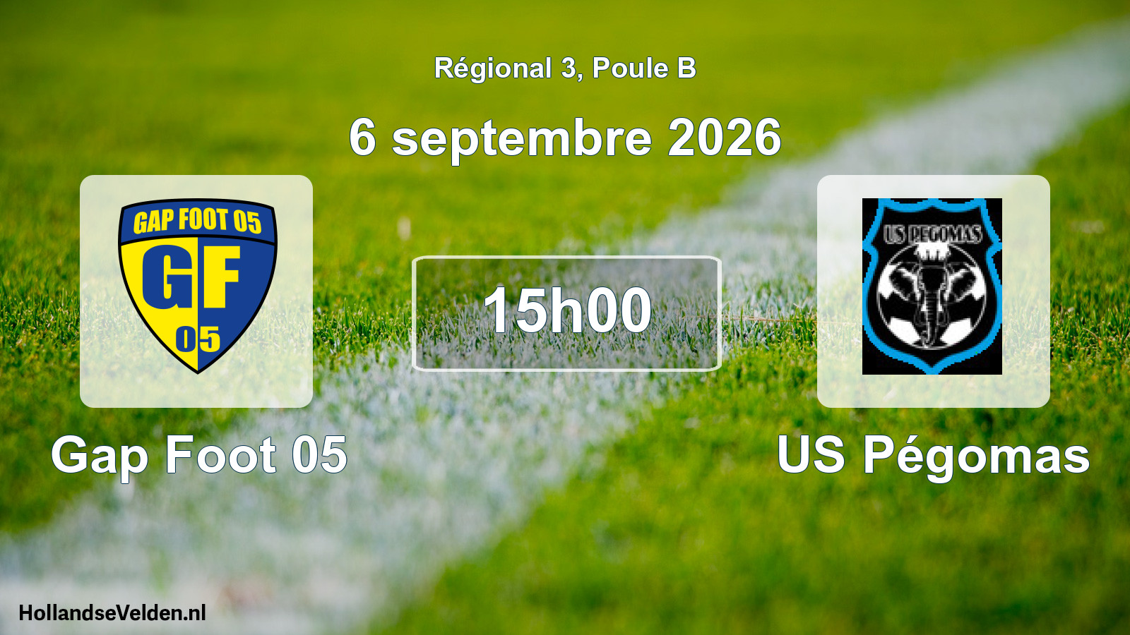 Scheduled Match: Gap Foot 05 - US Pégomas (6 September 2026)
