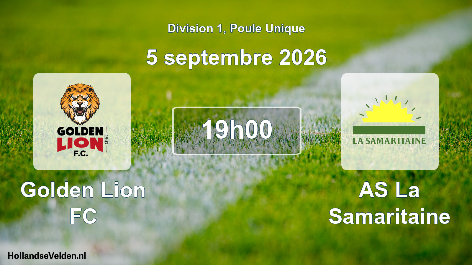 Match programmé: Golden Lion FC - AS La Samaritaine (5 septembre 2026)