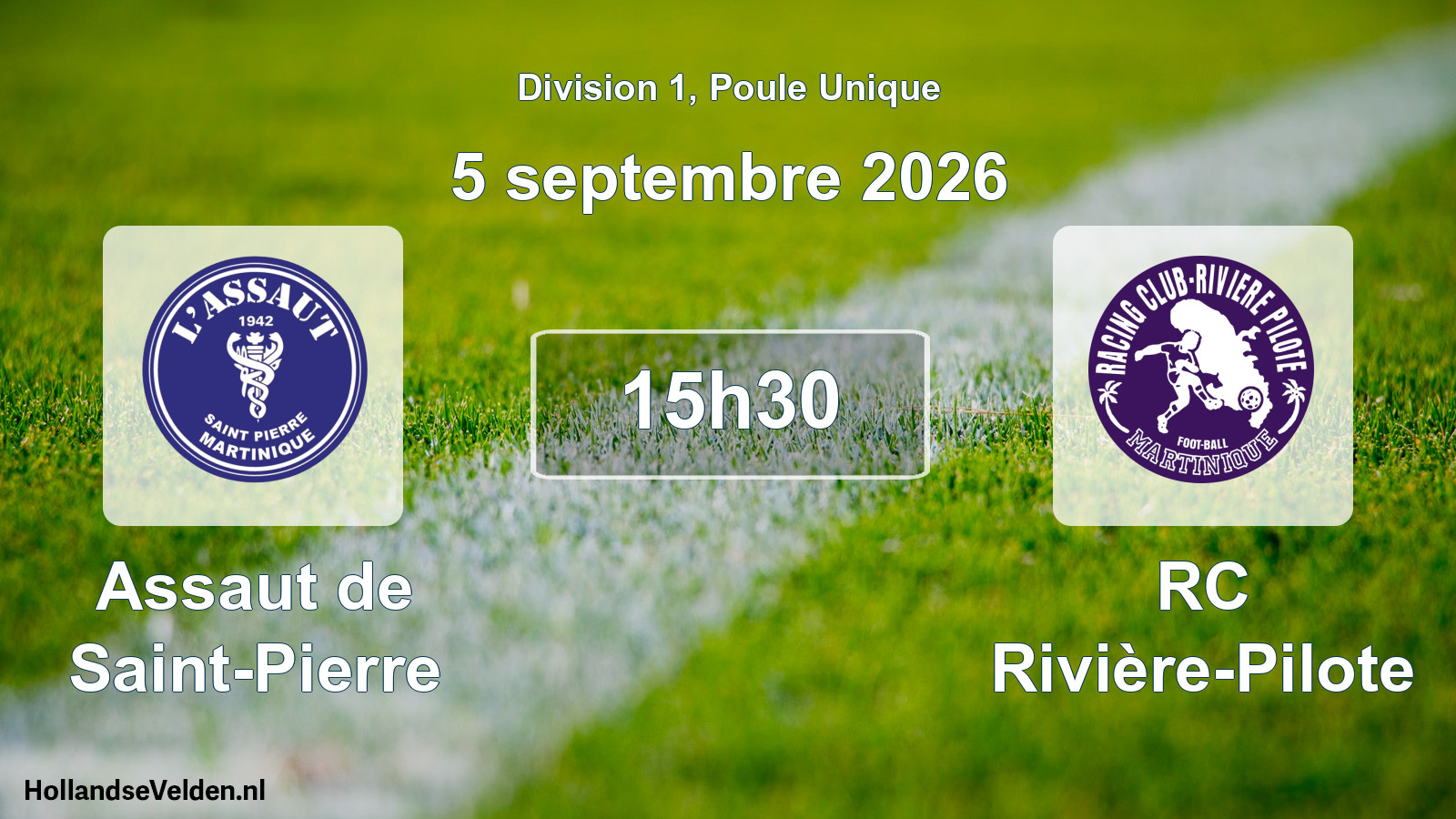 Match programmé: Assaut de Saint-Pierre - RC Rivière-Pilote (5 septembre 2026)