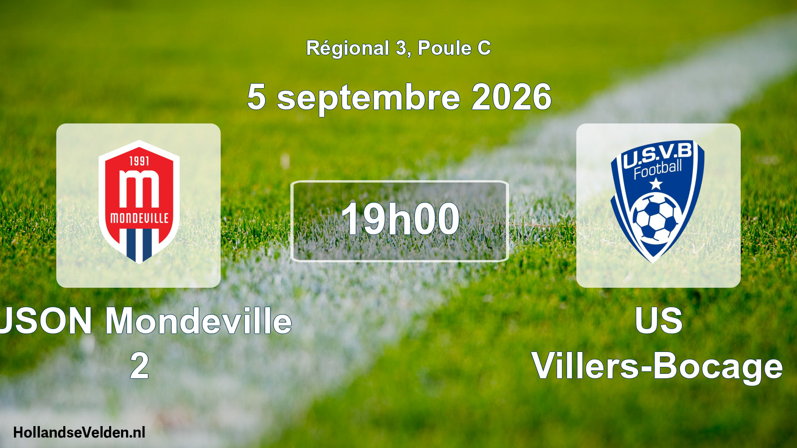 Scheduled Match: USON Mondeville 2 - US Villers-Bocage (5 September 2026)