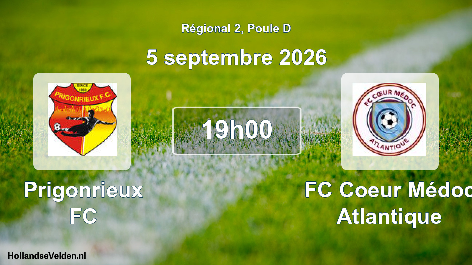 Scheduled Match: Prigonrieux FC - FC Coeur Médoc Atlantique (5 September 2026)