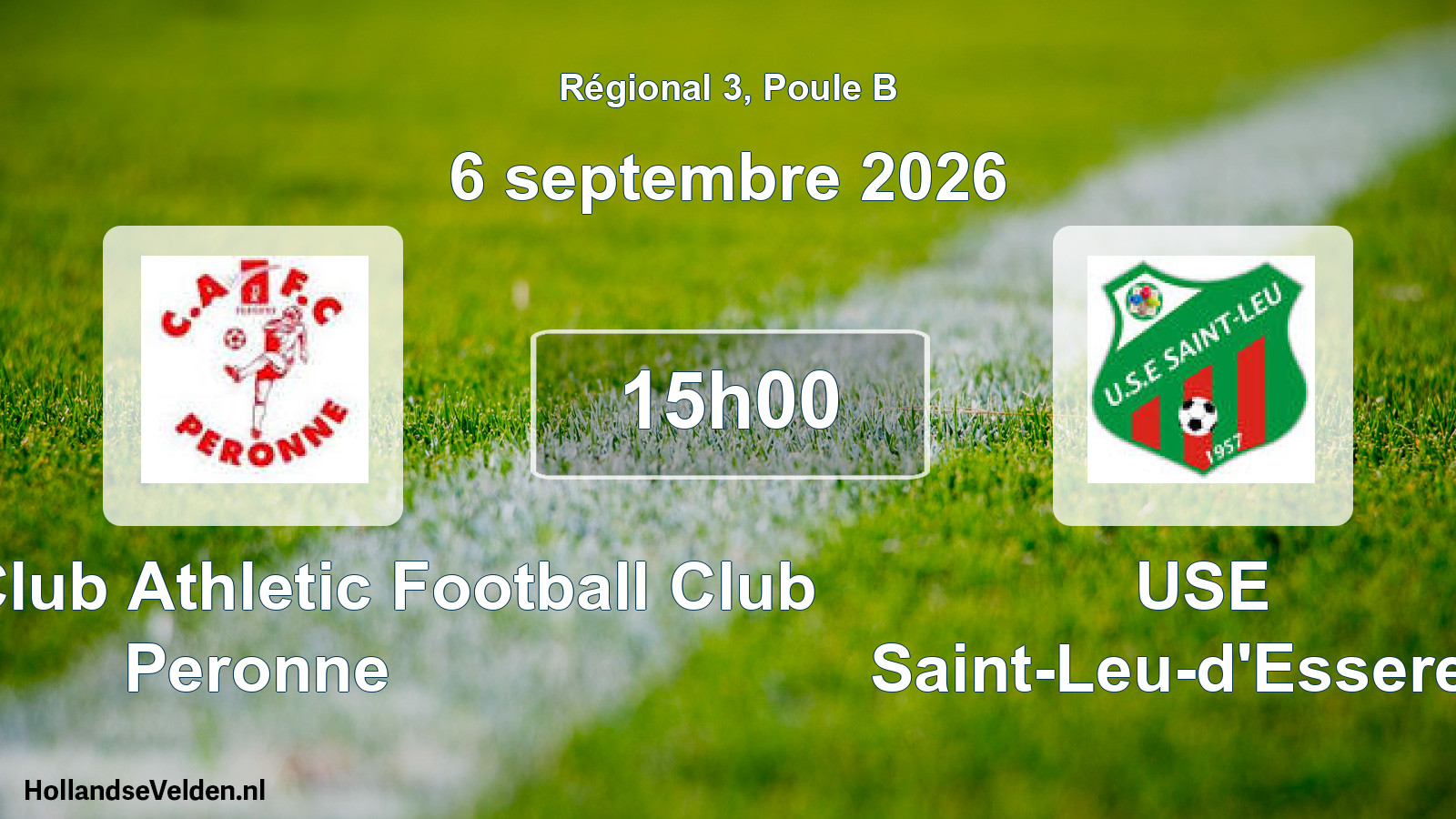 Scheduled Match: Entente Club Athletic Football Club Peronne - USE Saint-Leu-d'Esserent (6 September 2026)