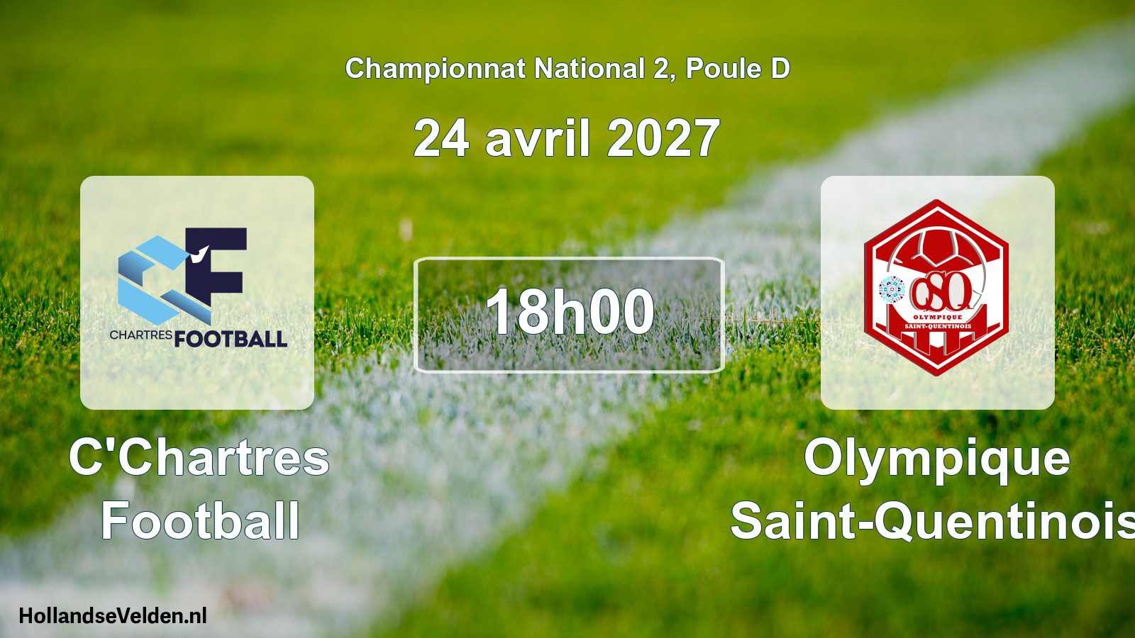 Match programmé: C'Chartres Football - Olympique Saint-Quentinois (24 avril 2027)