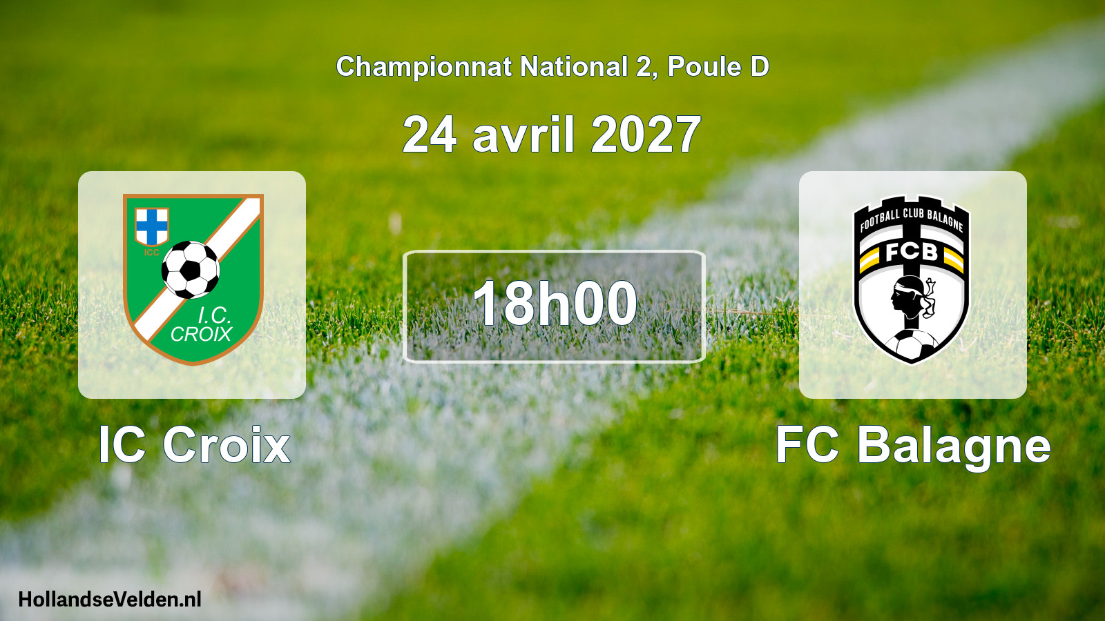 Match programmé: IC Croix - FC Balagne (24 avril 2027)