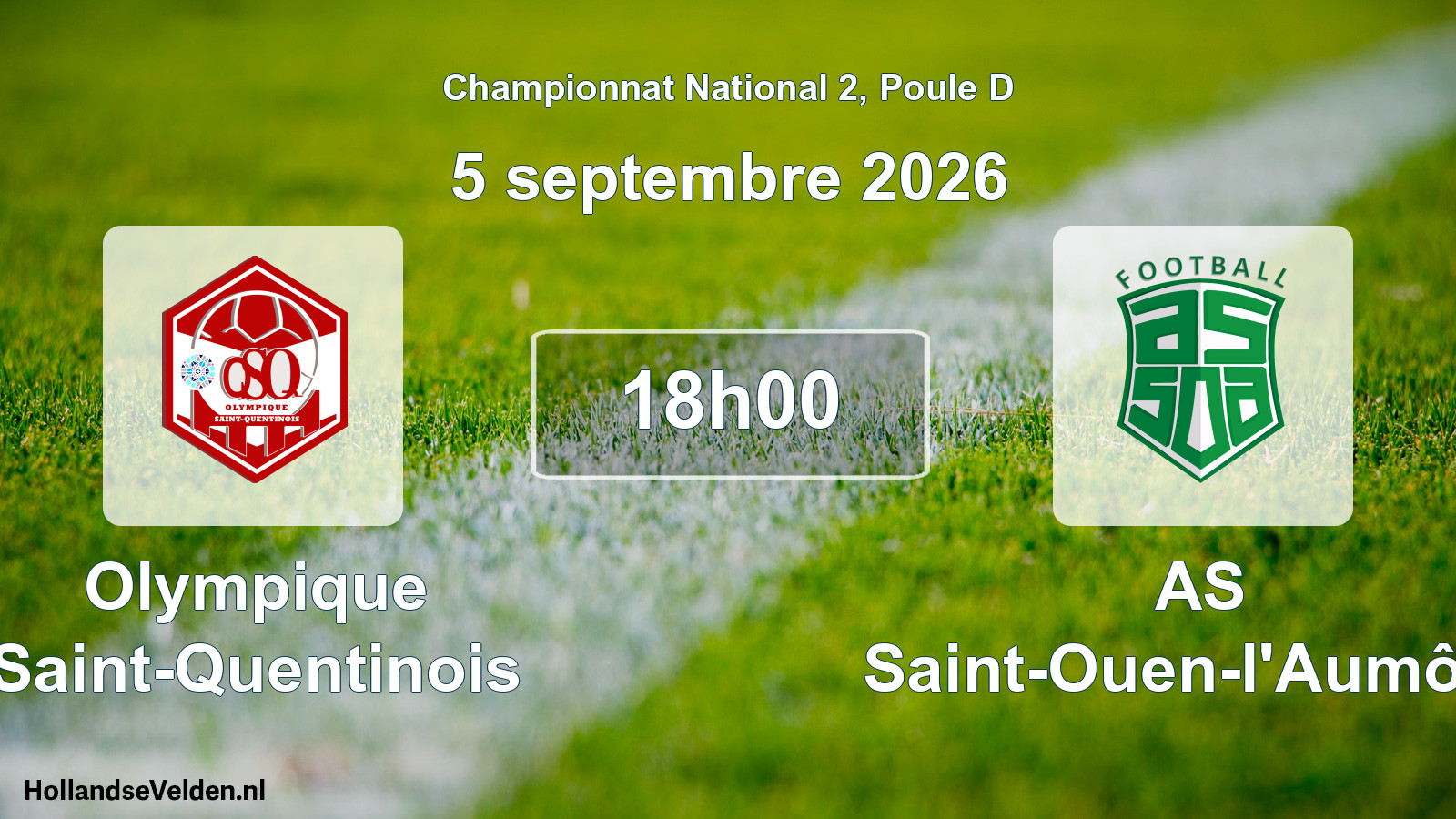 Match programmé: Olympique Saint-Quentinois - AS Saint-Ouen-l'Aumône (5 septembre 2026)