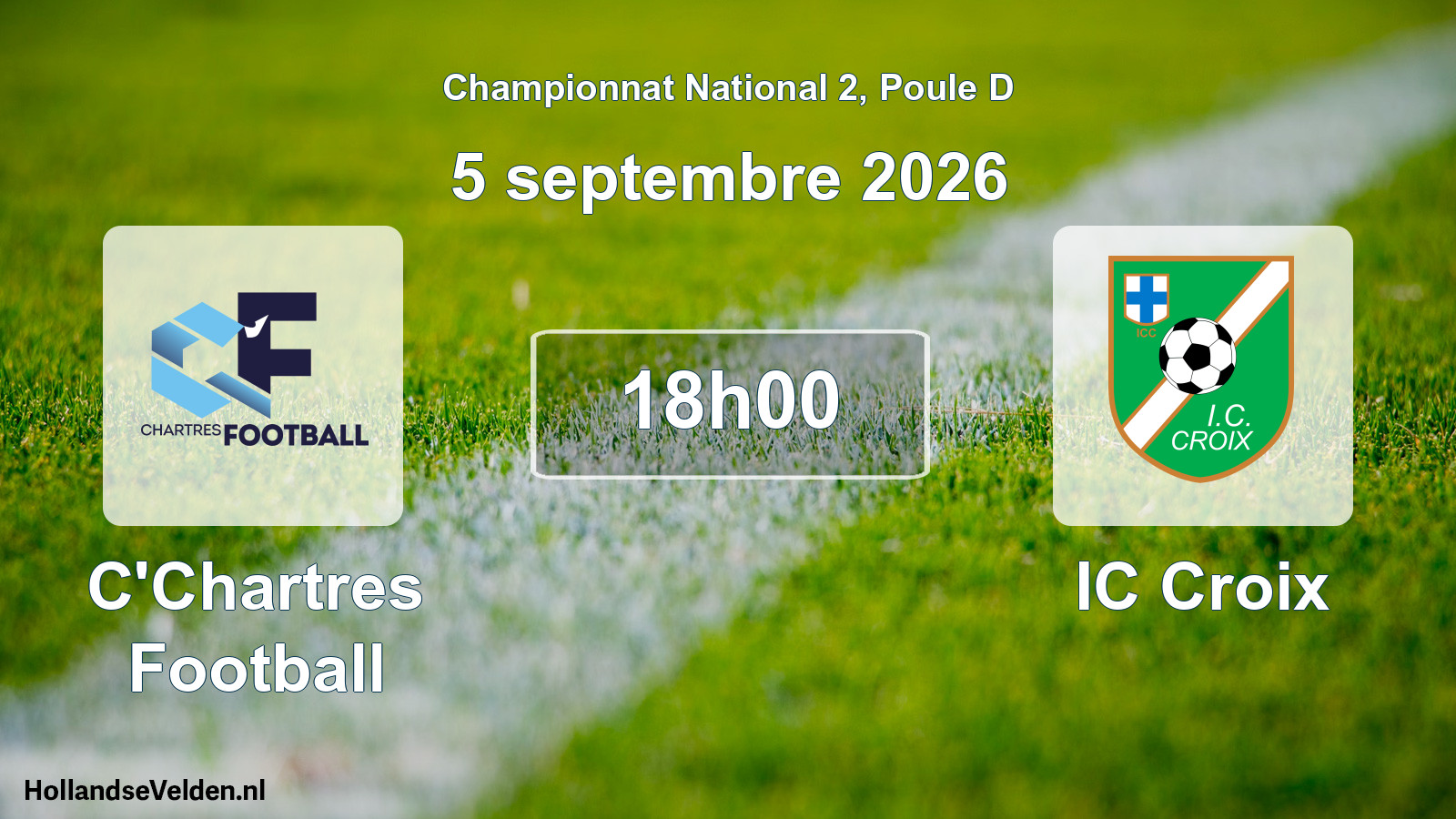Match programmé: C'Chartres Football - IC Croix (5 septembre 2026)