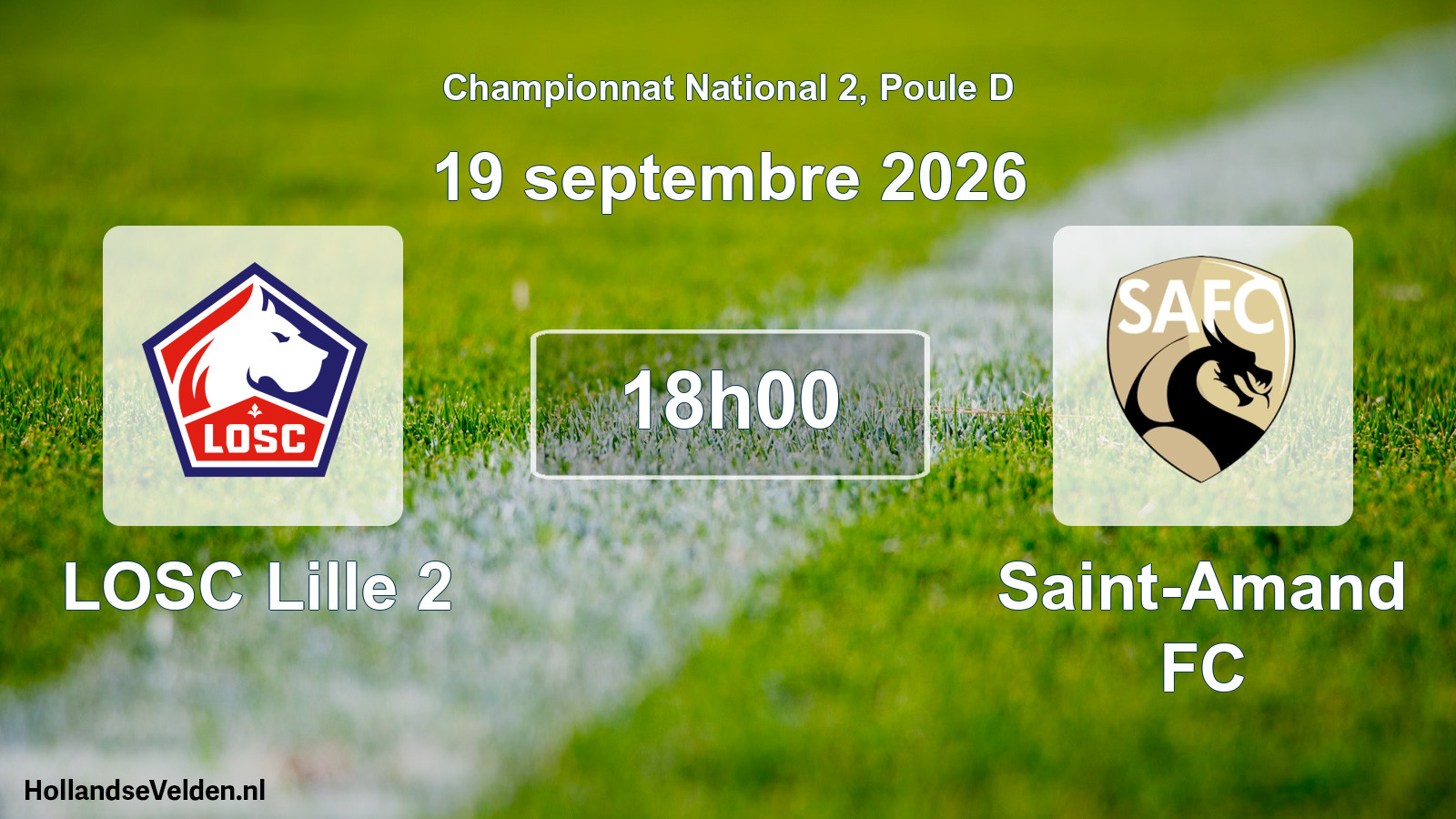 Scheduled Match: LOSC Lille 2 - Saint-Amand FC (19 September 2026)