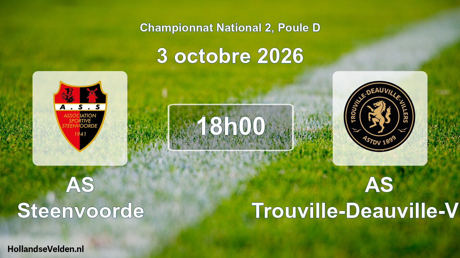 Geplande wedstrijd: AS Steenvoorde - AS Trouville-Deauville-Villers (3 oktober 2026)