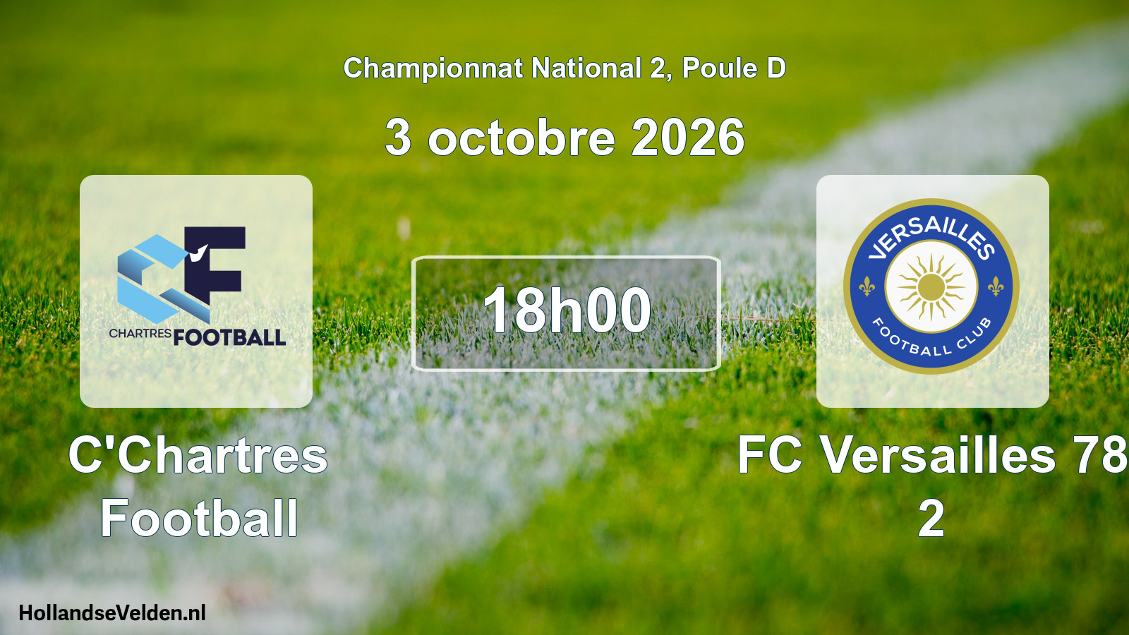 Match programmé: C'Chartres Football - FC Versailles 78 2 (3 octobre 2026)
