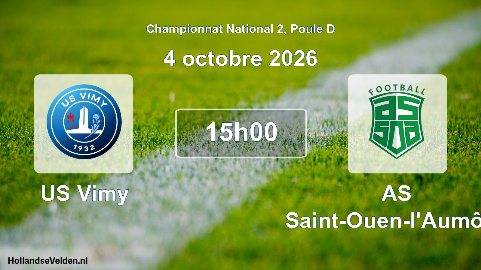 Match programmé: US Vimy - AS Saint-Ouen-l'Aumône (4 octobre 2026)