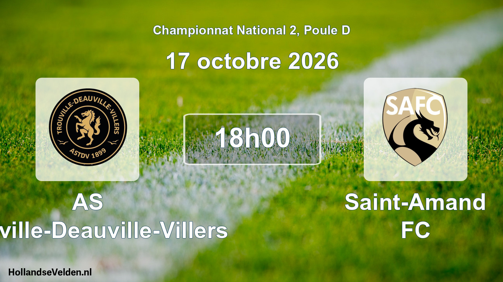 Match programmé: AS Trouville-Deauville-Villers - Saint-Amand FC (17 octobre 2026)