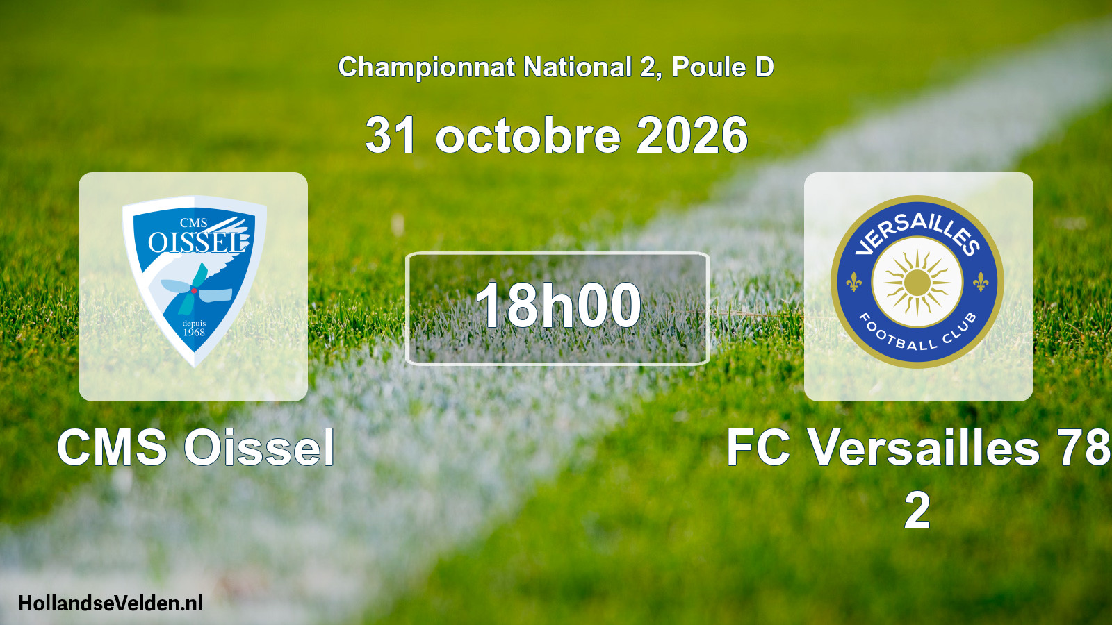 Scheduled Match: CMS Oissel - FC Versailles 78 2 (31 October 2026)