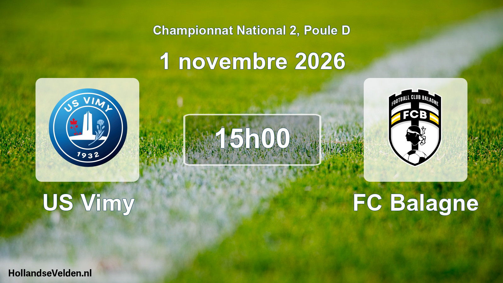 Scheduled Match: US Vimy - FC Balagne (1 November 2026)