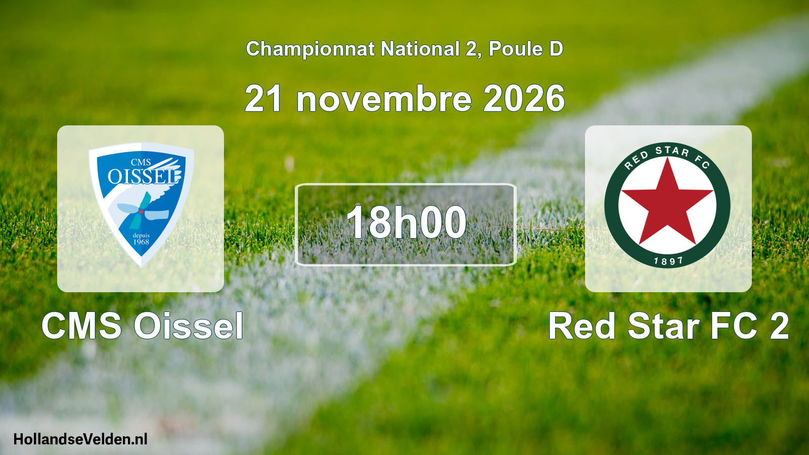 Match programmé: CMS Oissel - Red Star FC 2 (21 novembre 2026)
