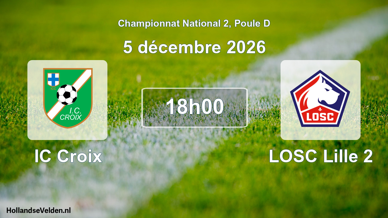 Match programmé: IC Croix - LOSC Lille 2 (5 décembre 2026)