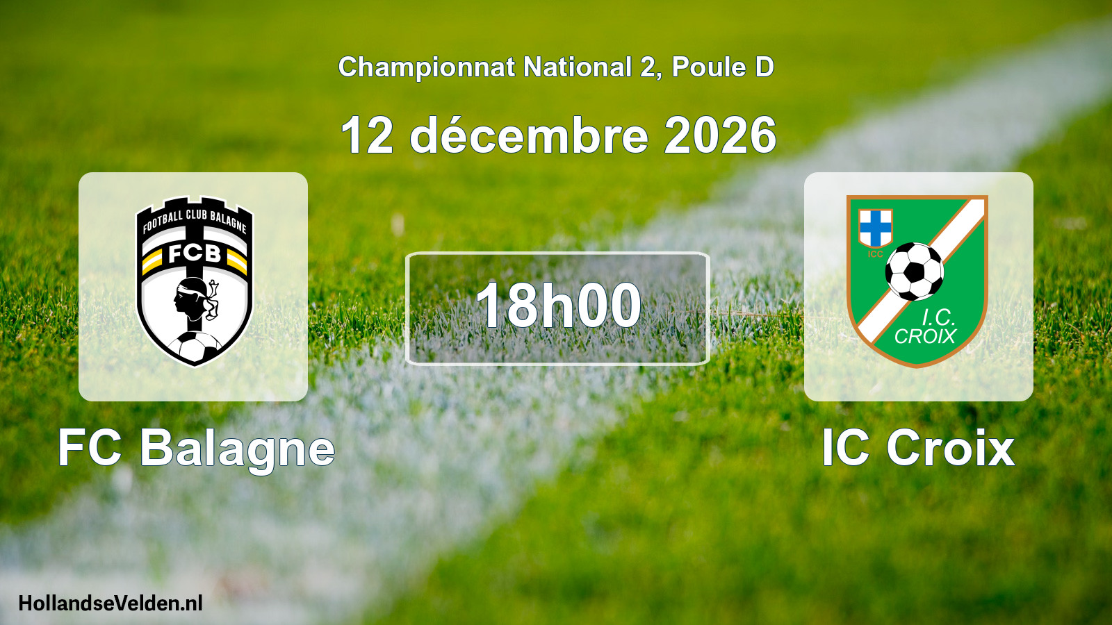 Match programmé: FC Balagne - IC Croix (12 décembre 2026)