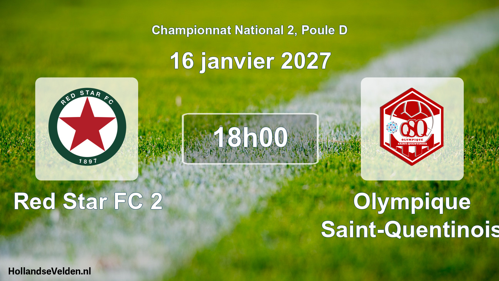 Geplande wedstrijd: Red Star FC 2 - Olympique Saint-Quentinois (16 januari 2027)