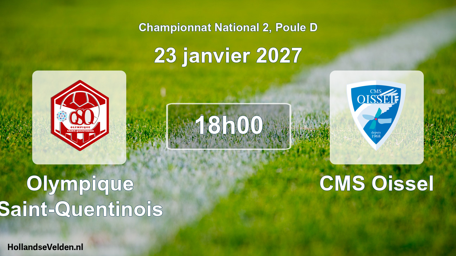 Match programmé: Olympique Saint-Quentinois - CMS Oissel (23 janvier 2027)
