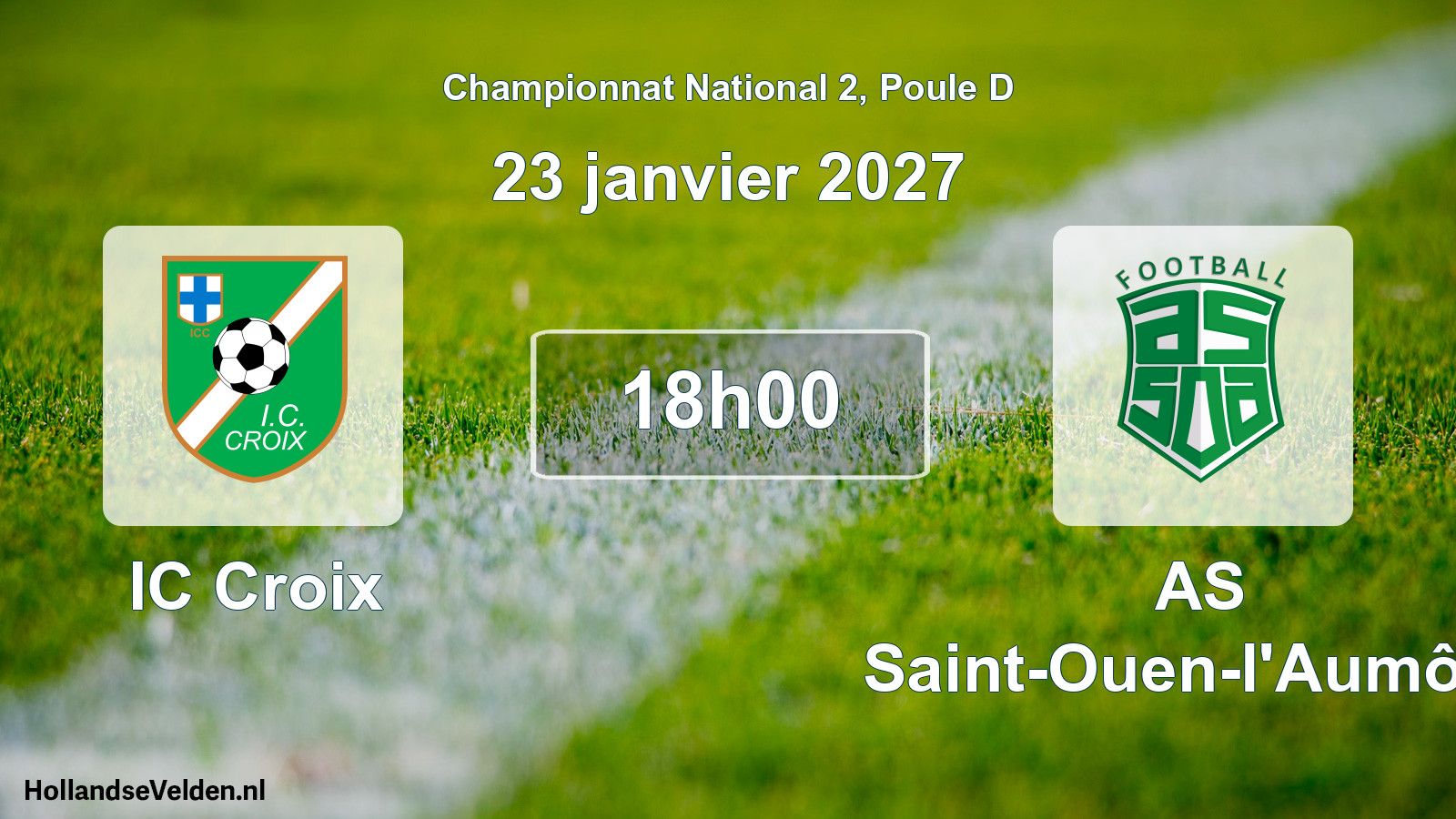 Match programmé: IC Croix - AS Saint-Ouen-l'Aumône (23 janvier 2027)