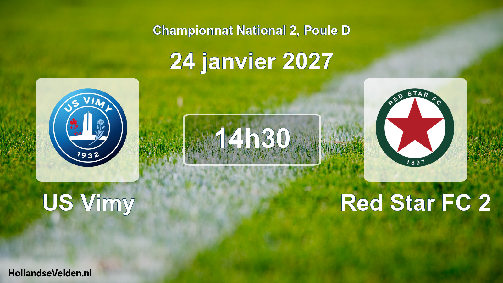 Scheduled Match: US Vimy - Red Star FC 2 (24 January 2027)
