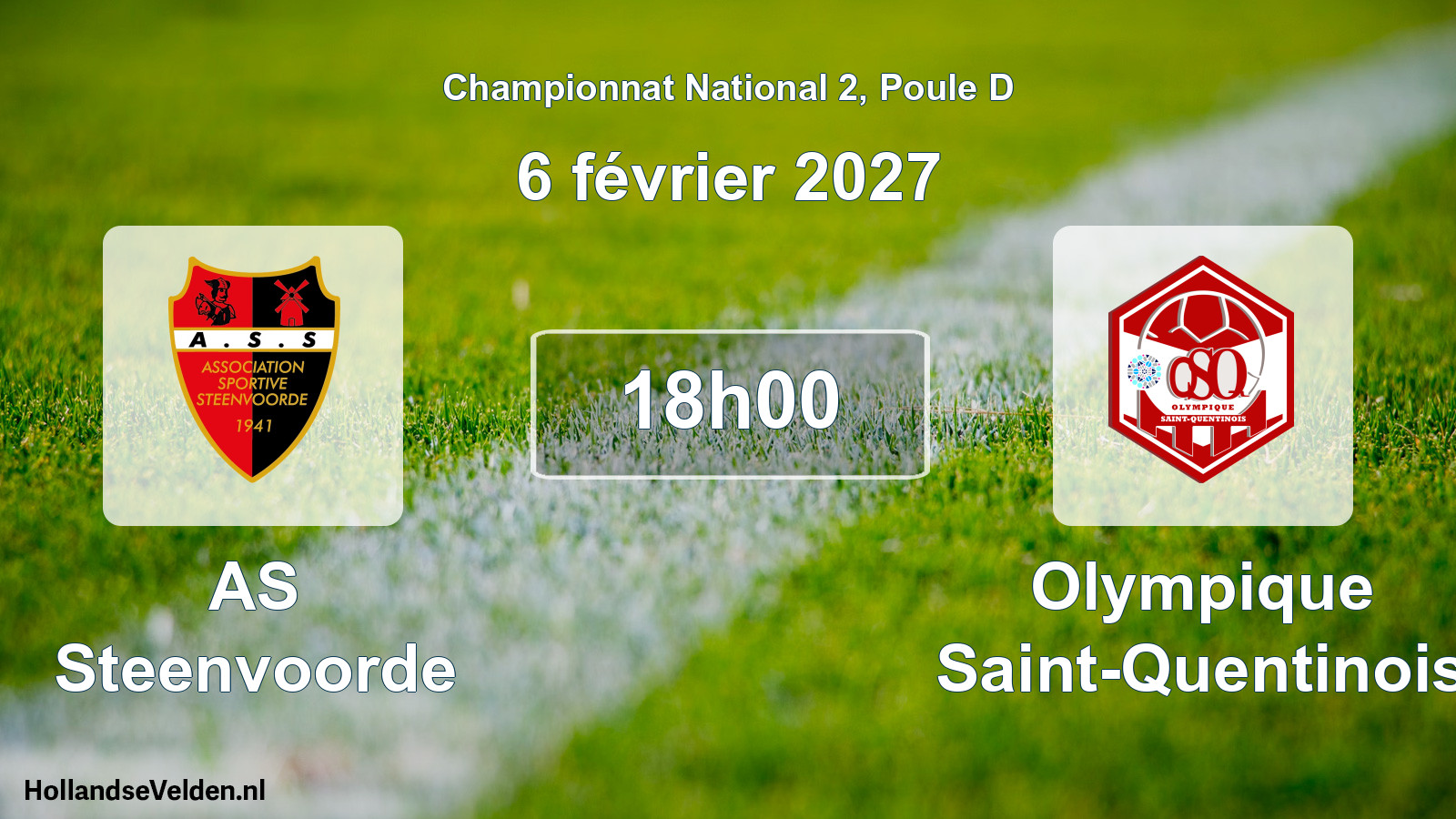 Match programmé: AS Steenvoorde - Olympique Saint-Quentinois (6 février 2027)