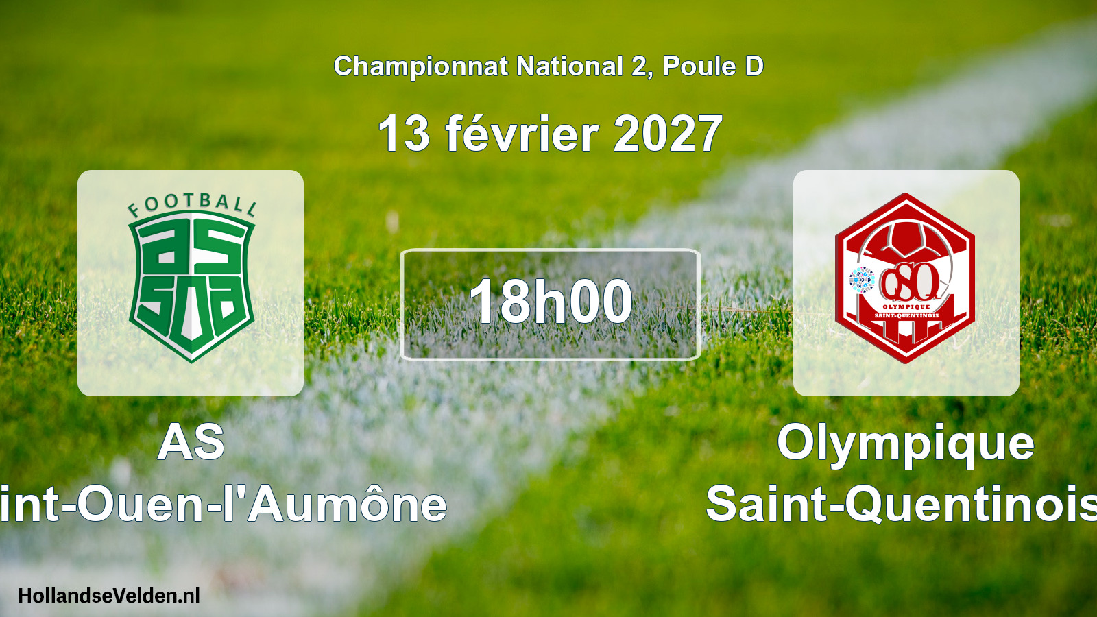 Match programmé: AS Saint-Ouen-l'Aumône - Olympique Saint-Quentinois (13 février 2027)