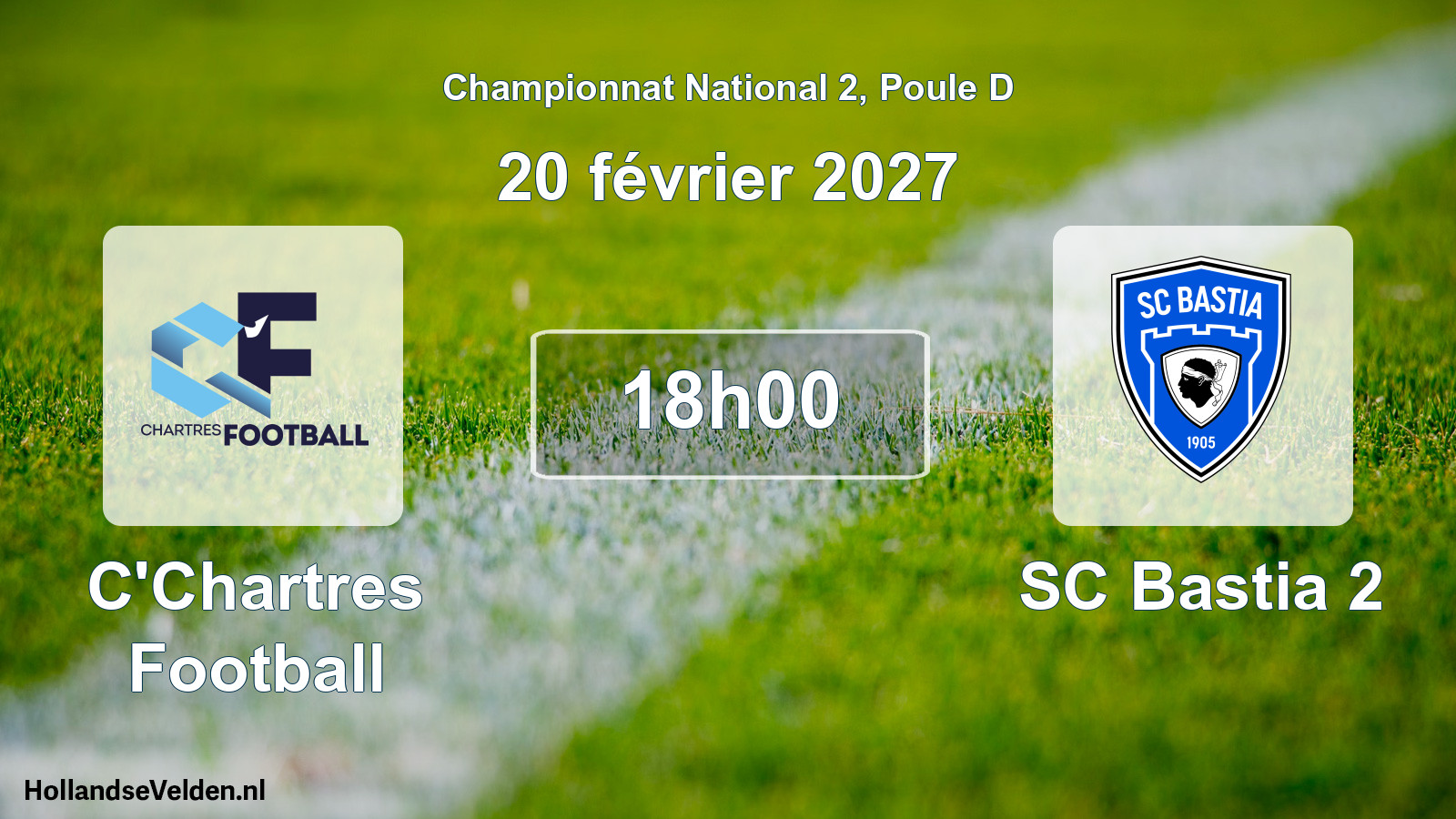 Match programmé: C'Chartres Football - SC Bastia 2 (20 février 2027)