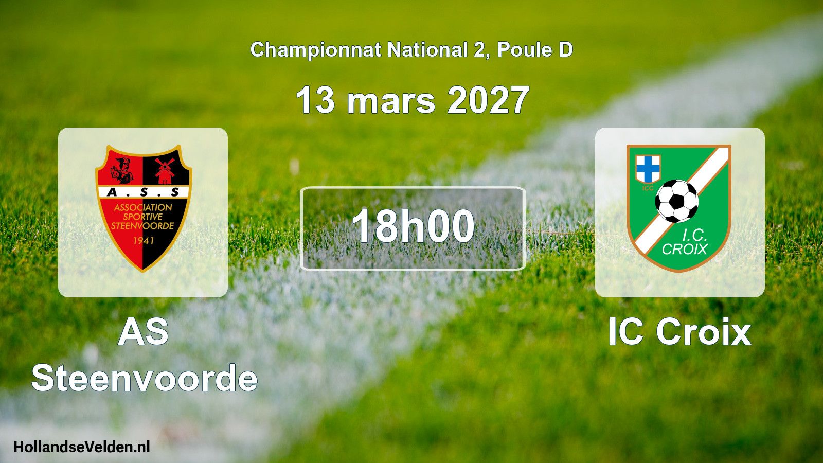 Match programmé: AS Steenvoorde - IC Croix (13 mars 2027)