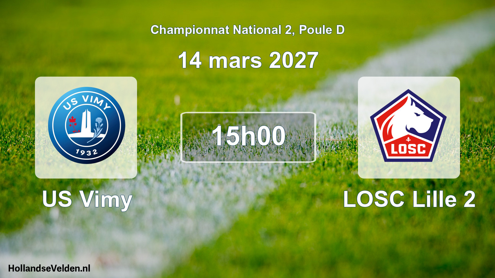 Geplande wedstrijd: US Vimy - LOSC Lille 2 (14 maart 2027)