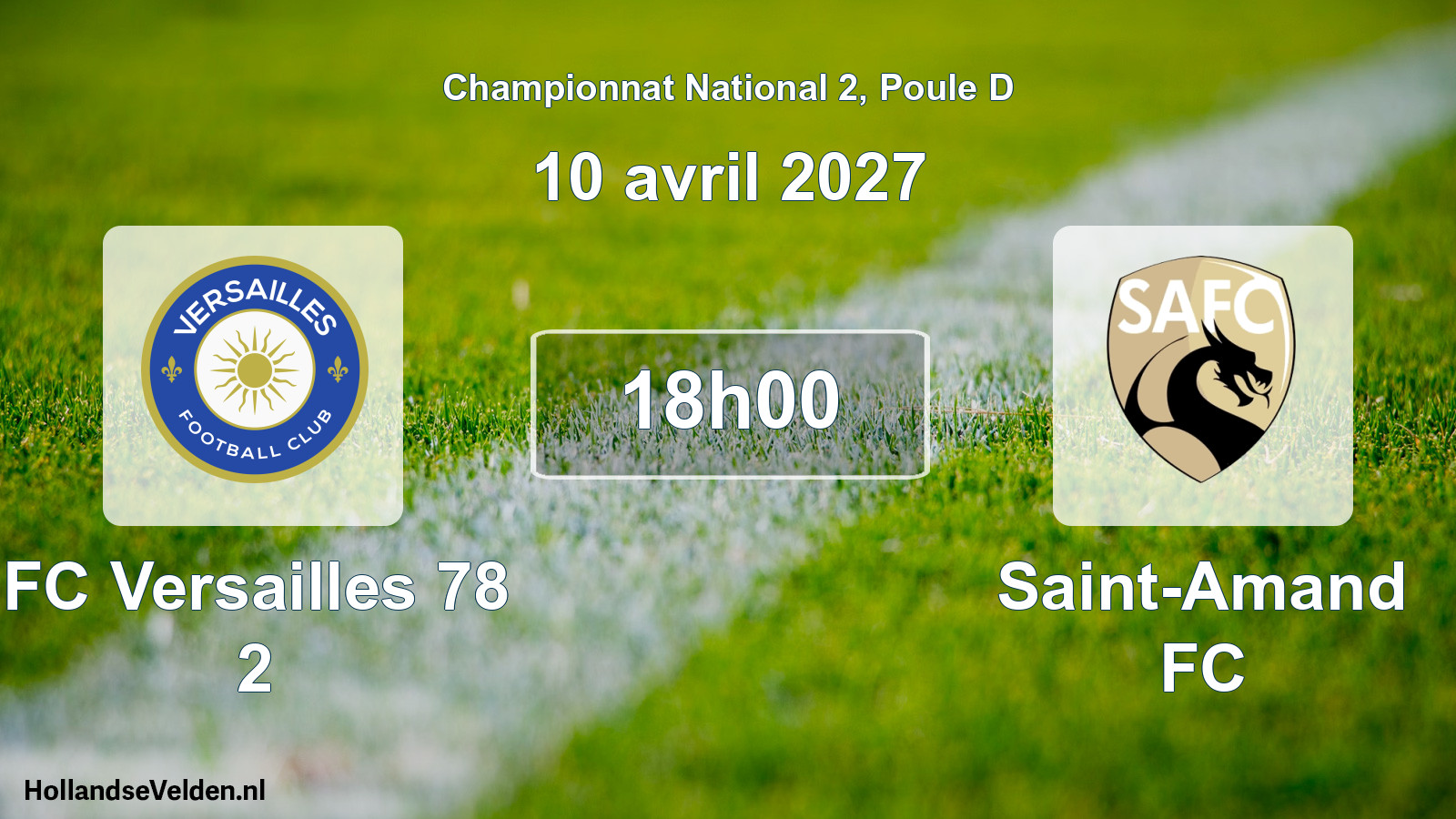 Match programmé: FC Versailles 78 2 - Saint-Amand FC (10 avril 2027)