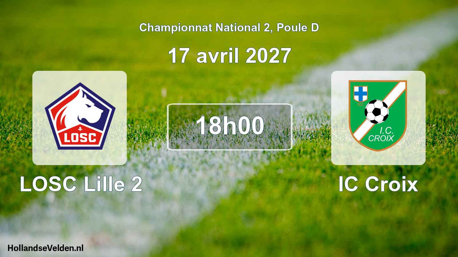 Match programmé: LOSC Lille 2 - IC Croix (17 avril 2027)