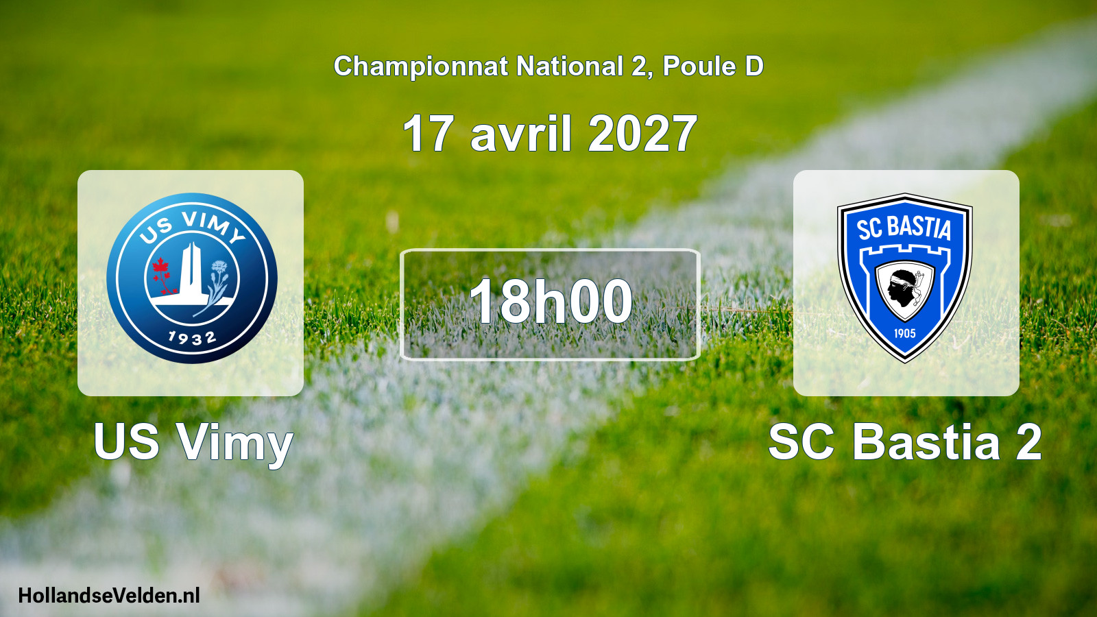 Match programmé: US Vimy - SC Bastia 2 (17 avril 2027)