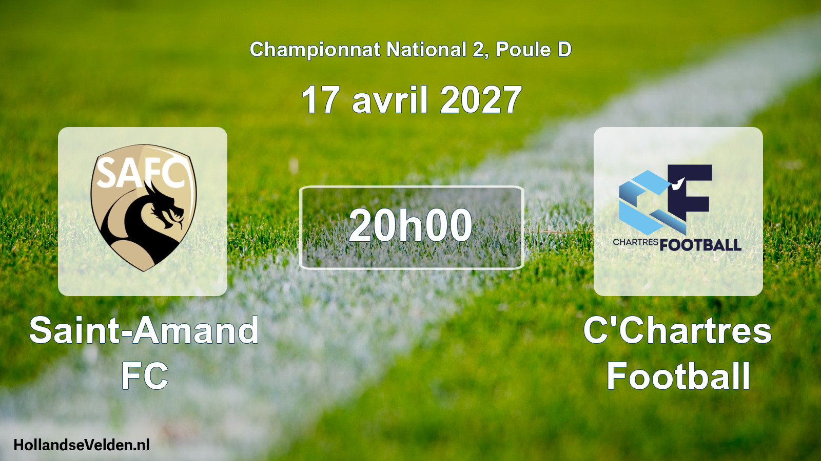 Match programmé: Saint-Amand FC - C'Chartres Football (17 avril 2027)