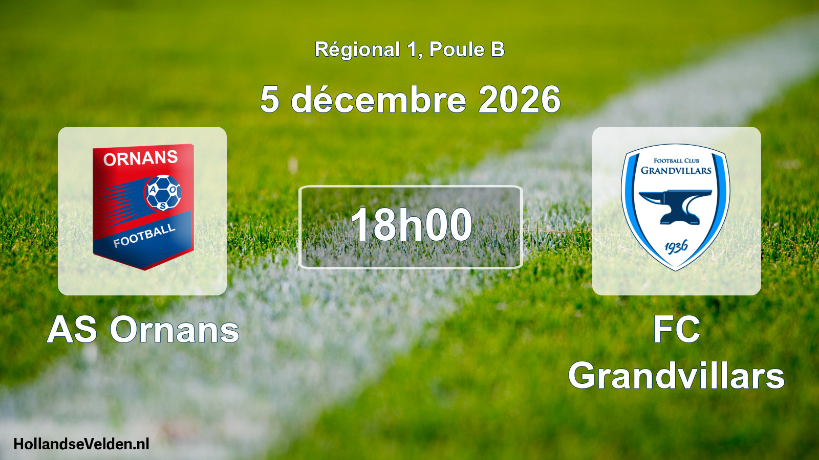 Match programmé: AS Ornans - FC Grandvillars (5 décembre 2026)