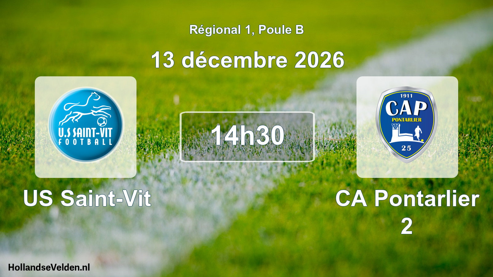 Scheduled Match: US Saint-Vit - CA Pontarlier 2 (13 December 2026)