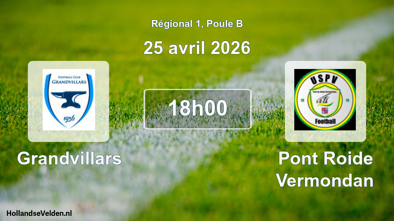Geplande wedstrijd: Grandvillars - Pont Roide Vermondan (25 avril 2026)