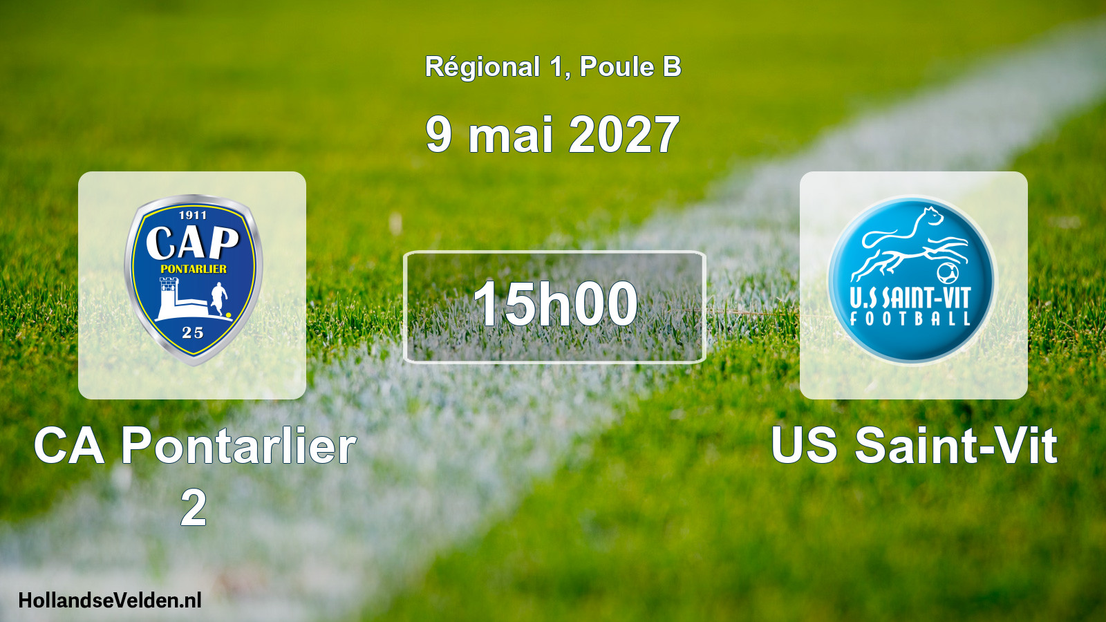 Match programmé: CA Pontarlier 2 - US Saint-Vit (9 mai 2027)