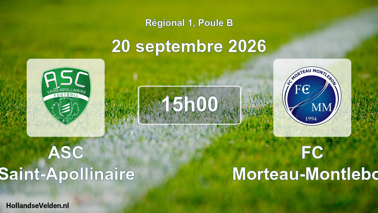 Scheduled Match: ASC Saint-Apollinaire - FC Morteau-Montlebon (20 September 2026)