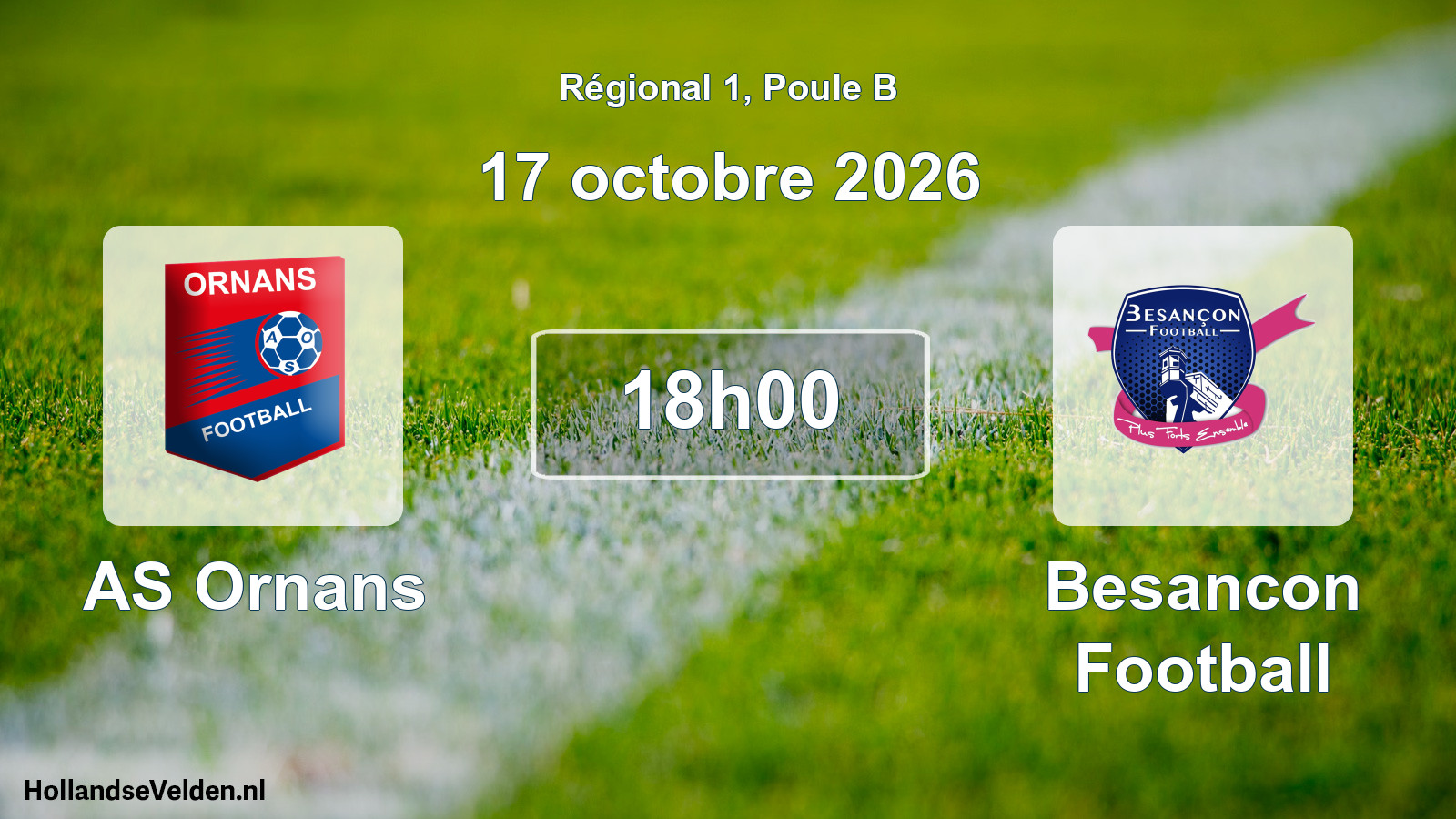 Match programmé: AS Ornans - Besancon Football (17 octobre 2026)