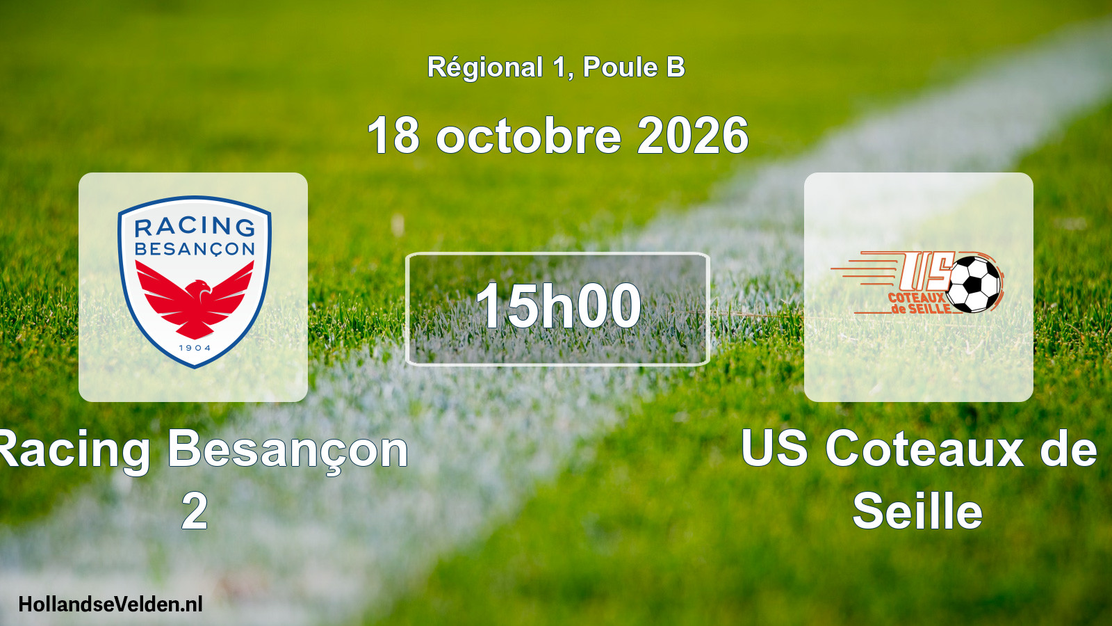 Match programmé: Racing Besançon 2 - US Coteaux de Seille (18 octobre 2026)
