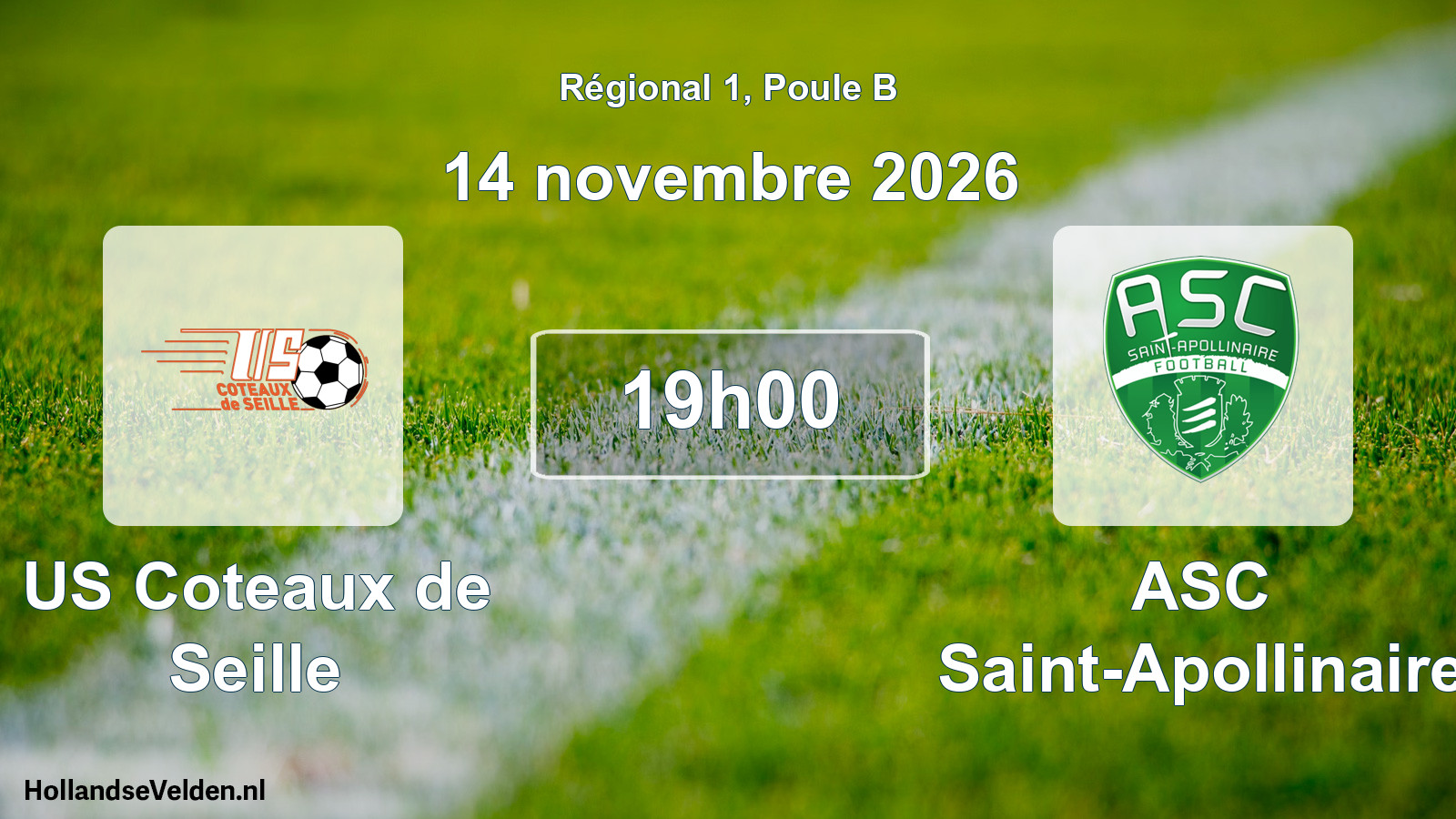 Match programmé: US Coteaux de Seille - ASC Saint-Apollinaire (14 novembre 2026)