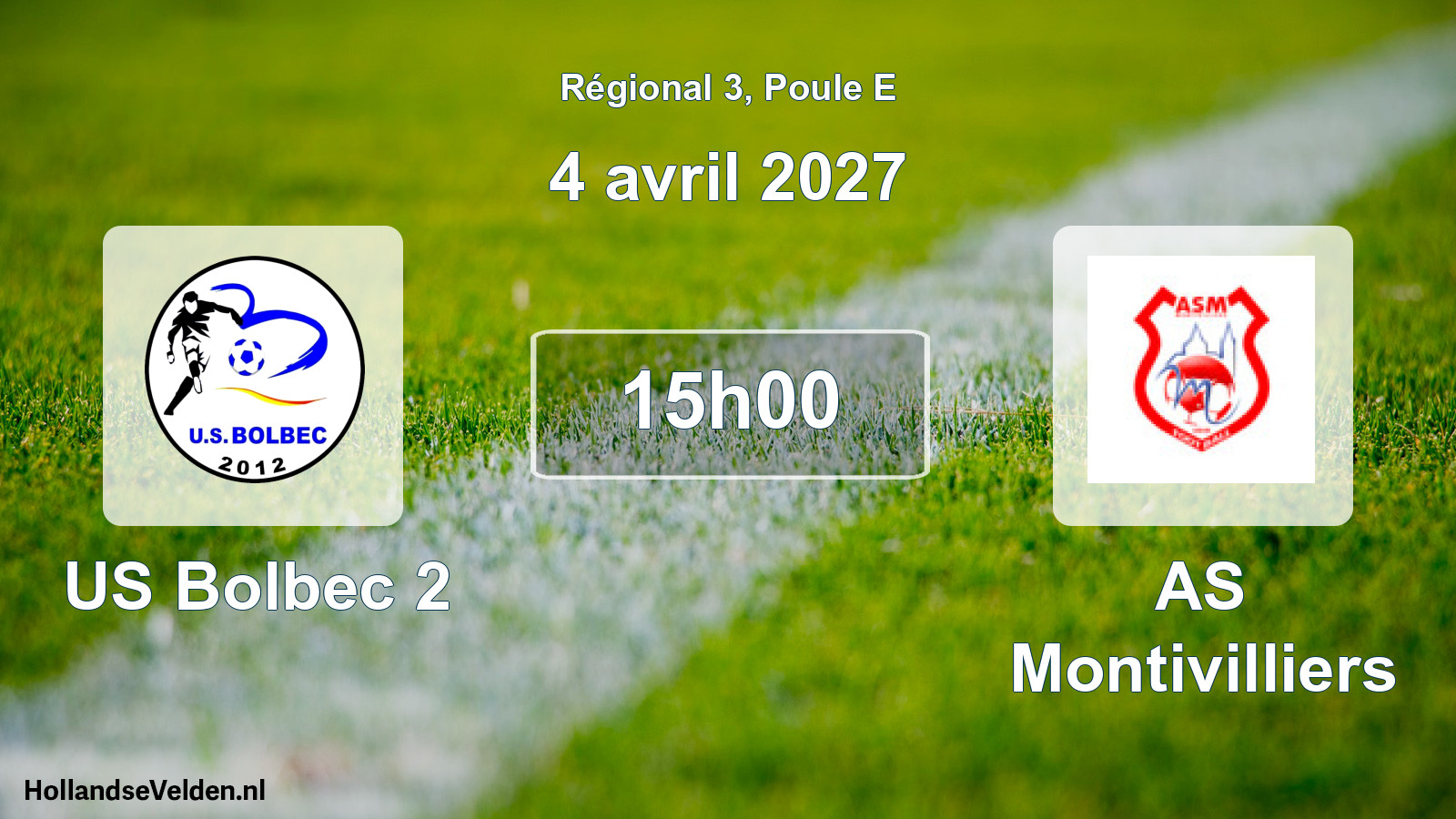 Match programmé: US Bolbec 2 - AS Montivilliers (4 avril 2027)