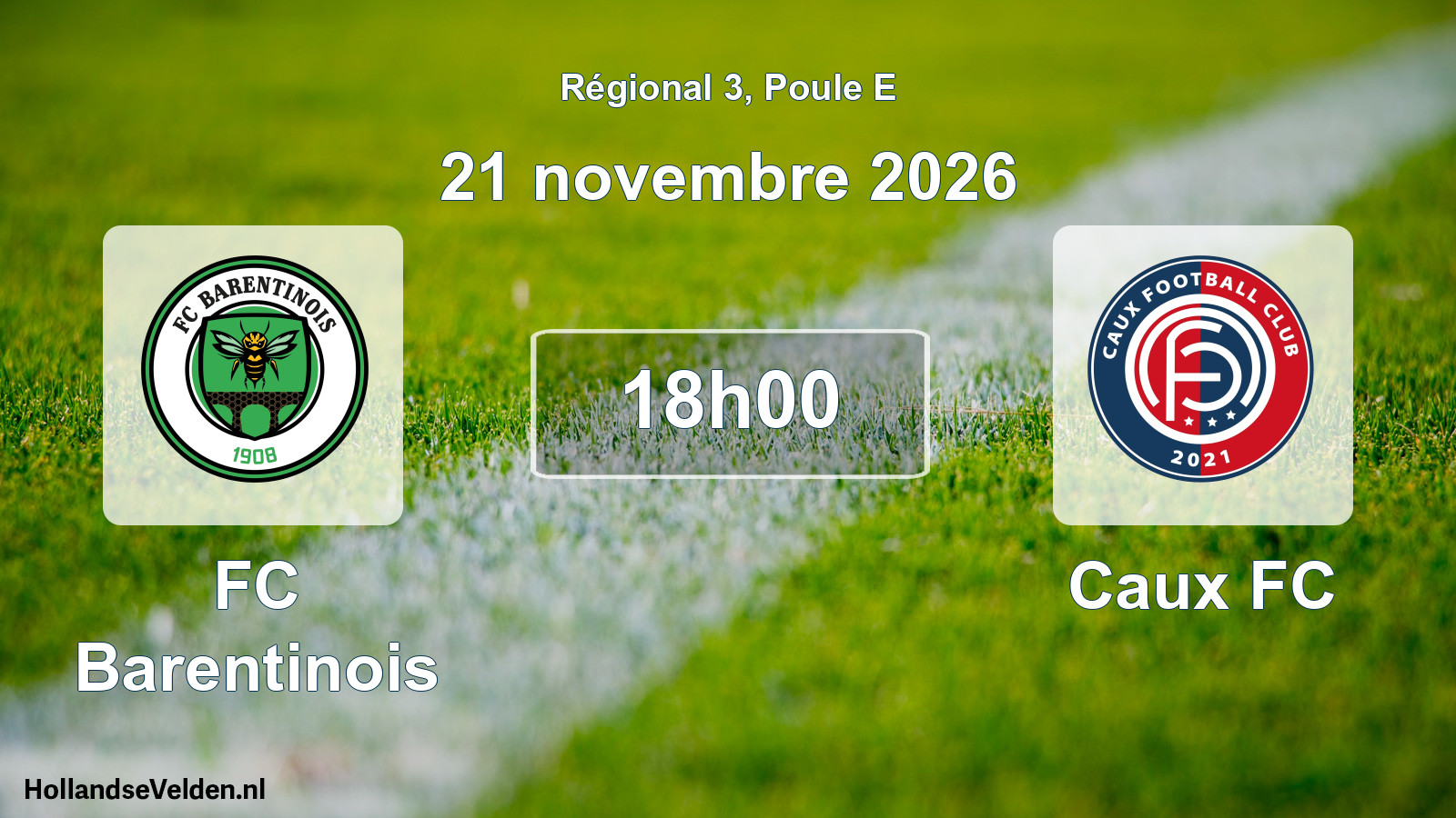 Scheduled Match: FC Barentinois - Caux FC (21 November 2026)
