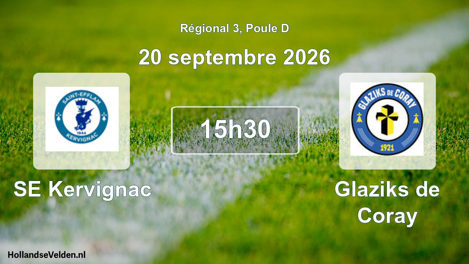 Match programmé: SE Kervignac - Glaziks de Coray (20 septembre 2026)