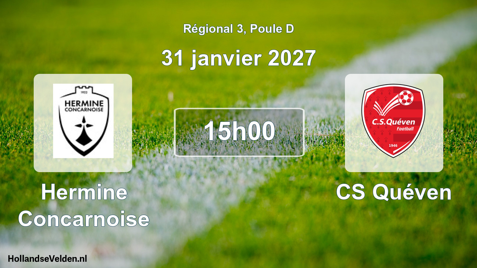 Match programmé: Hermine Concarnoise - CS Quéven (31 janvier 2027)