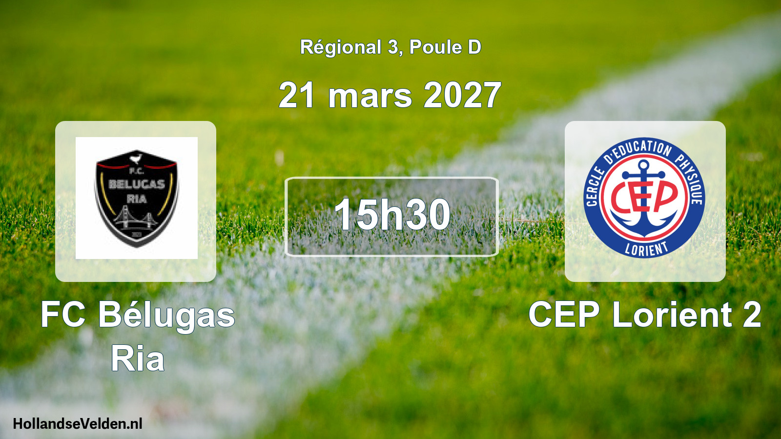 Match programmé: FC Bélugas Ria - CEP Lorient 2 (21 mars 2027)