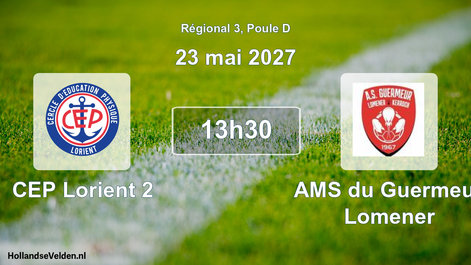 Match programmé: CEP Lorient 2 - AMS du Guermeur Lomener (23 mai 2027)